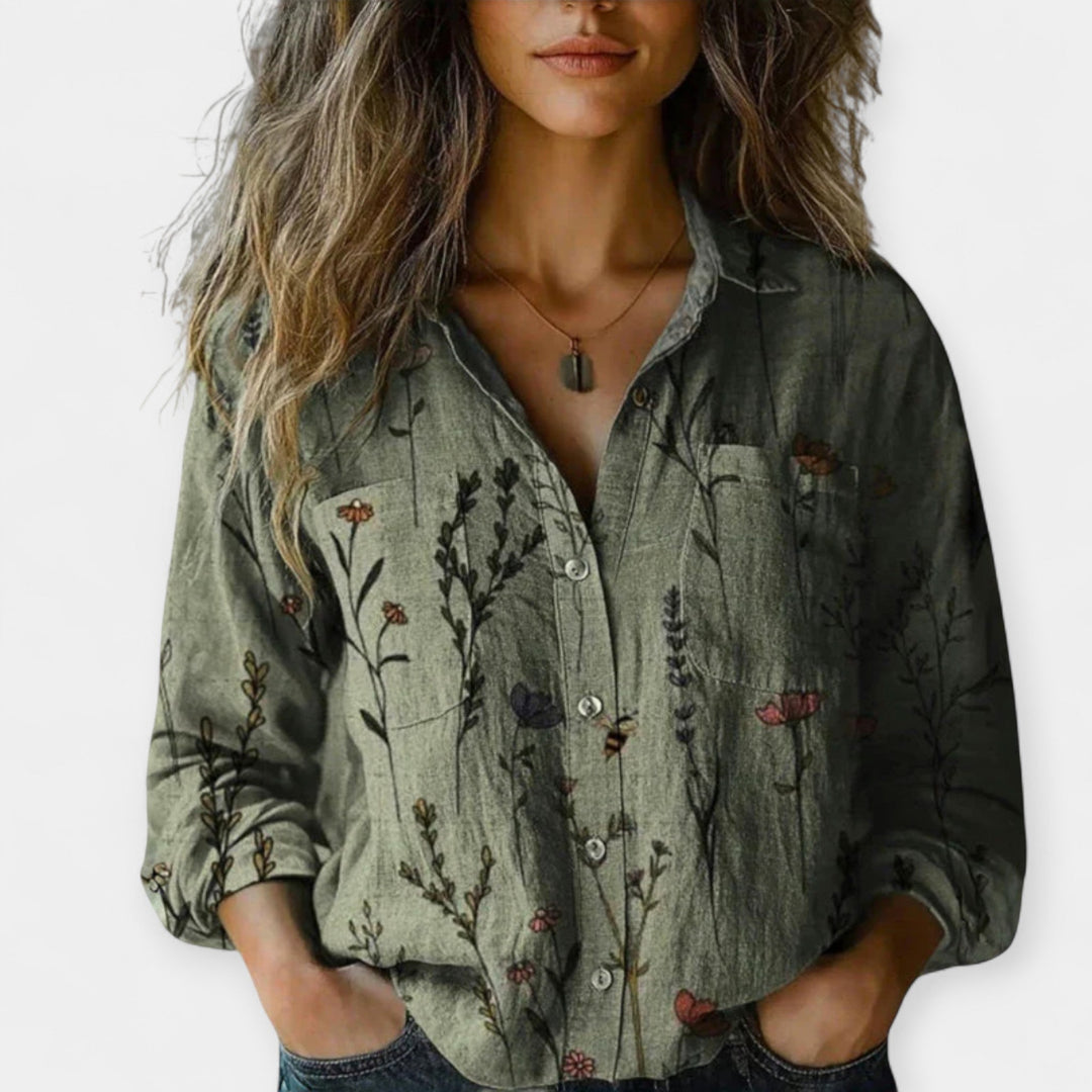 Vintage Printed Blouse