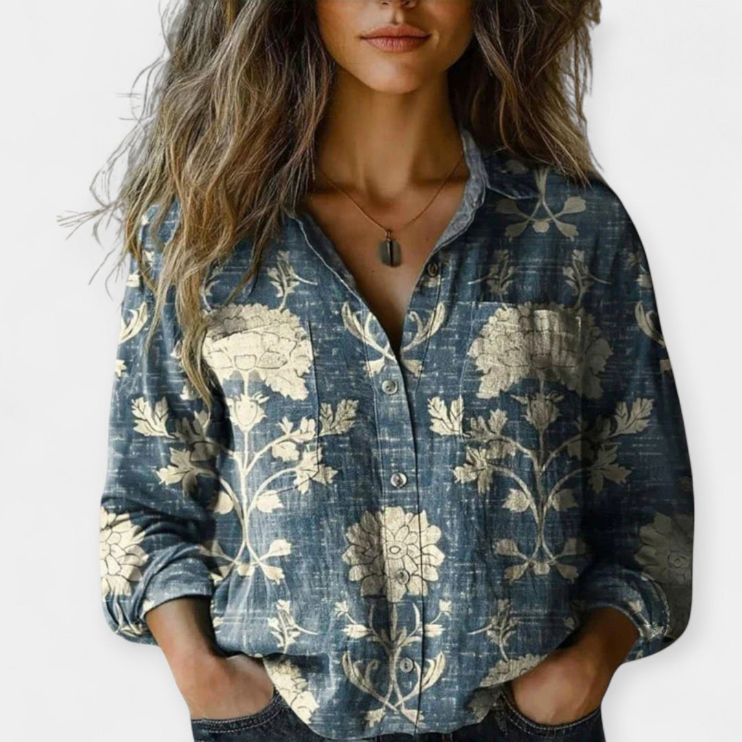 Vintage Printed Blouse