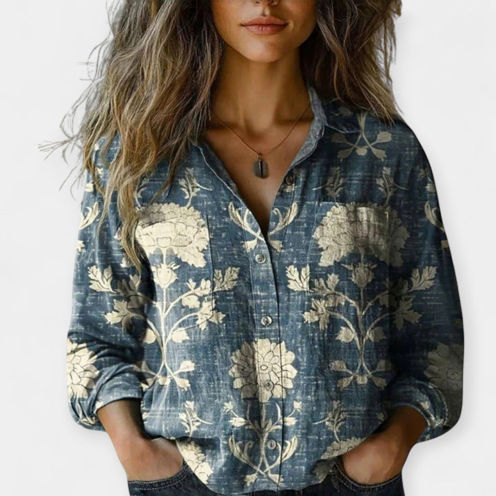 Vintage Printed Blouse