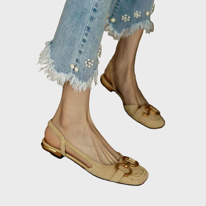 Midnight Elegance Slingback Flats