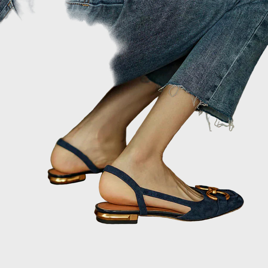 Midnight Elegance Slingback Flats