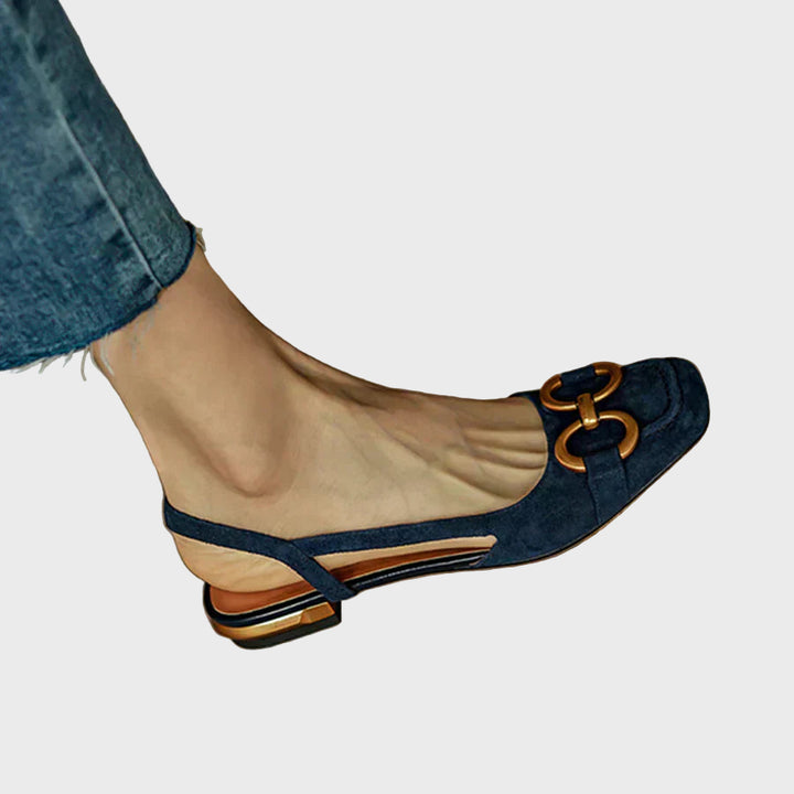 Midnight Elegance Slingback Flats