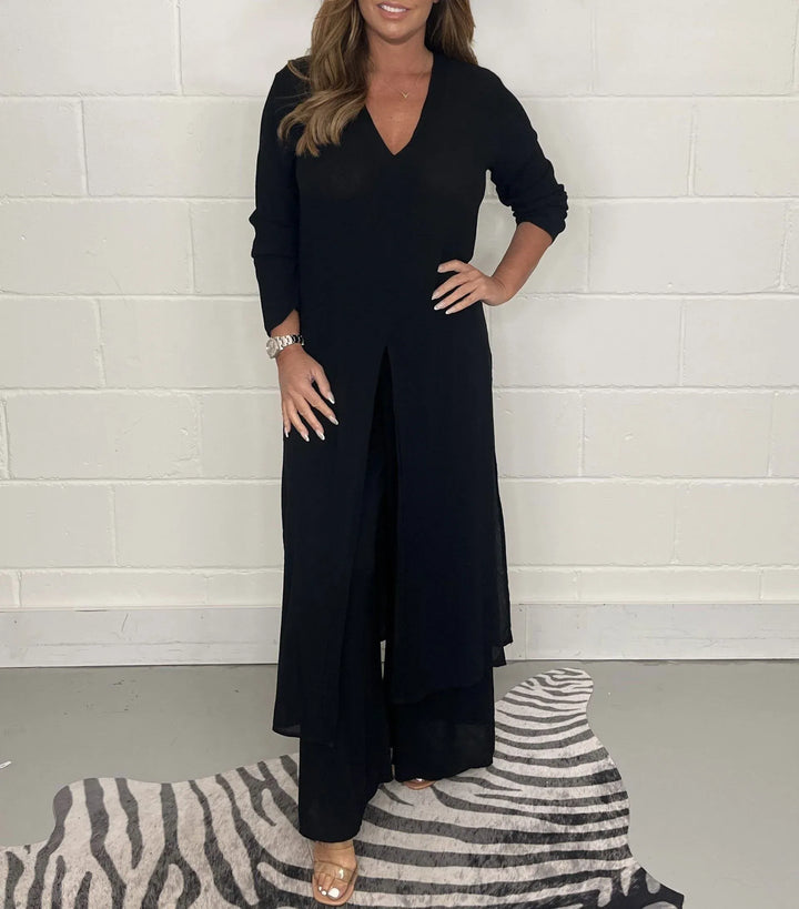 Sage Flow Layered Tunic Set