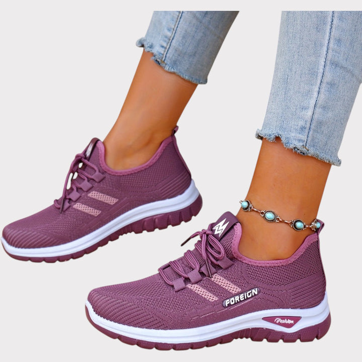 Lightweight Mesh Walking Sneakers – Plum