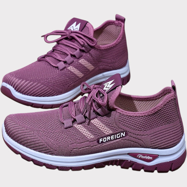Lightweight Mesh Walking Sneakers – Plum