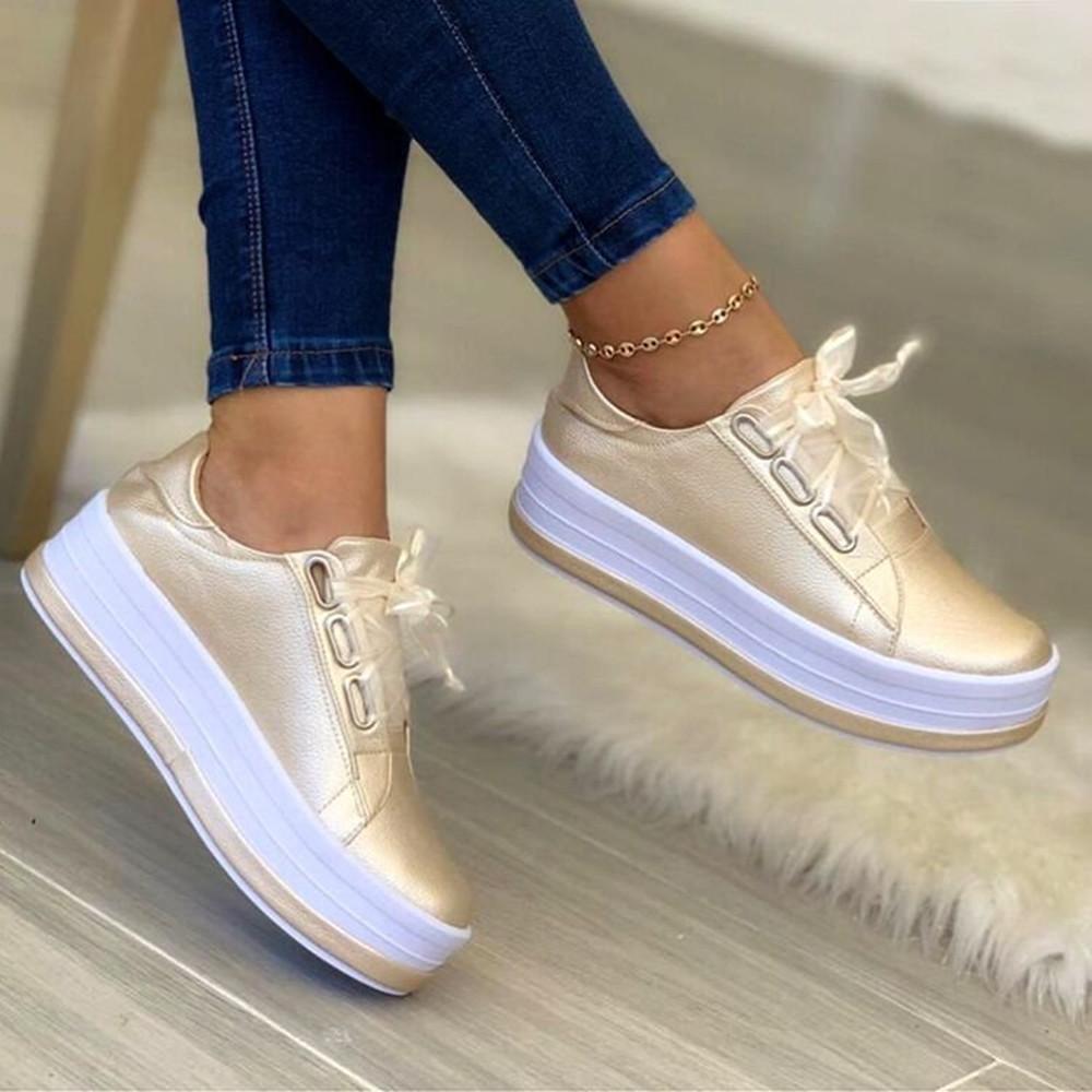 ShineLift Metallic Platform Sneakers