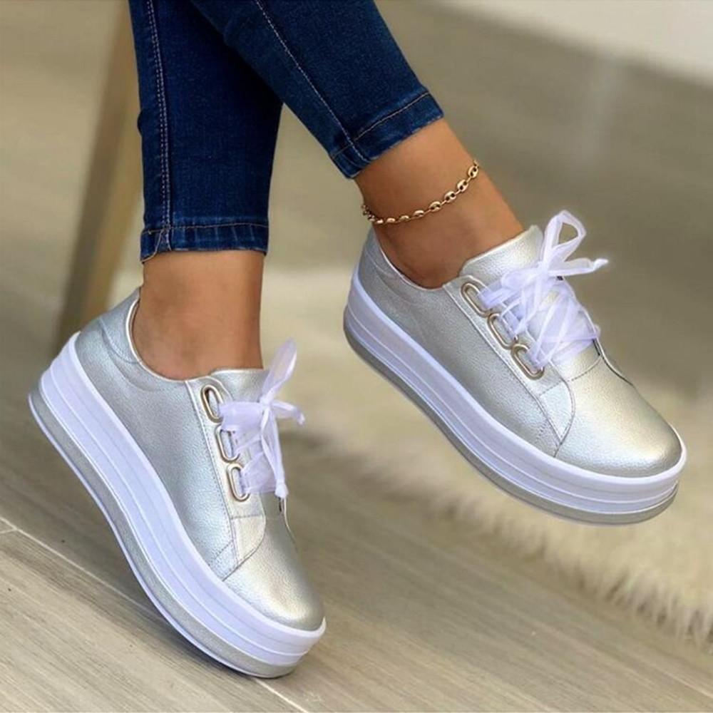 ShineLift Metallic Platform Sneakers