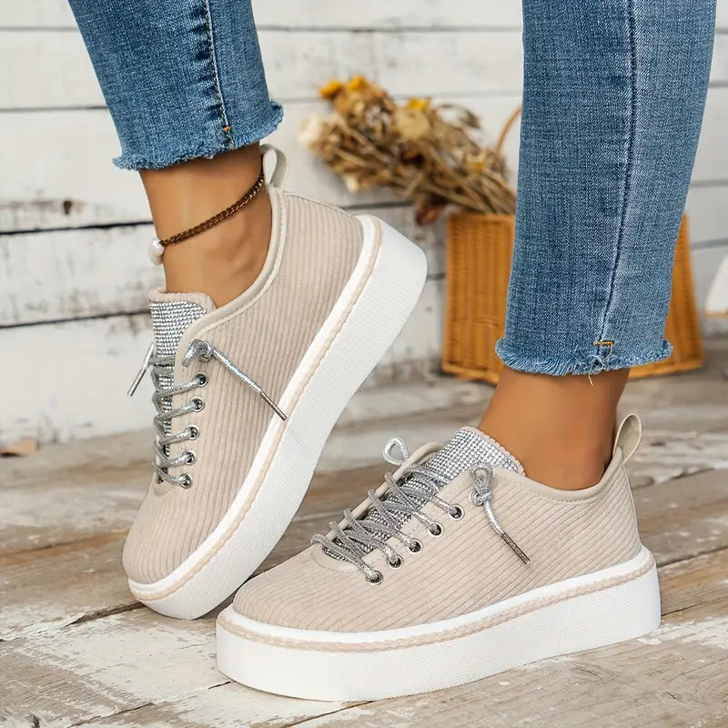 Coral Luxe Rhinestone Sneakers