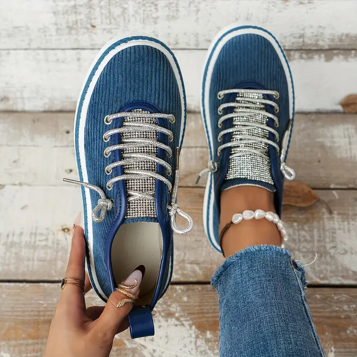 Coral Luxe Rhinestone Sneakers