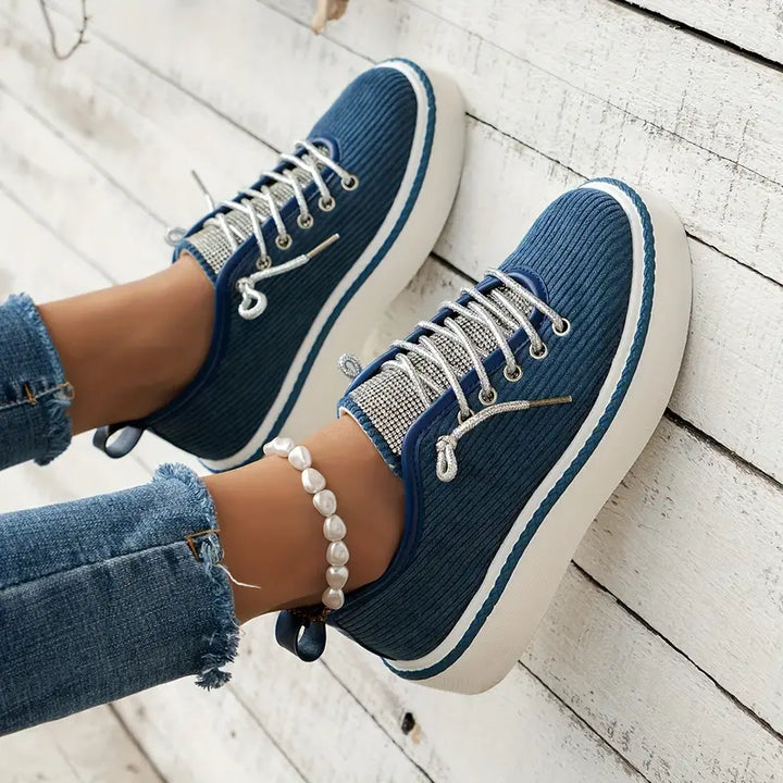 Coral Luxe Rhinestone Sneakers