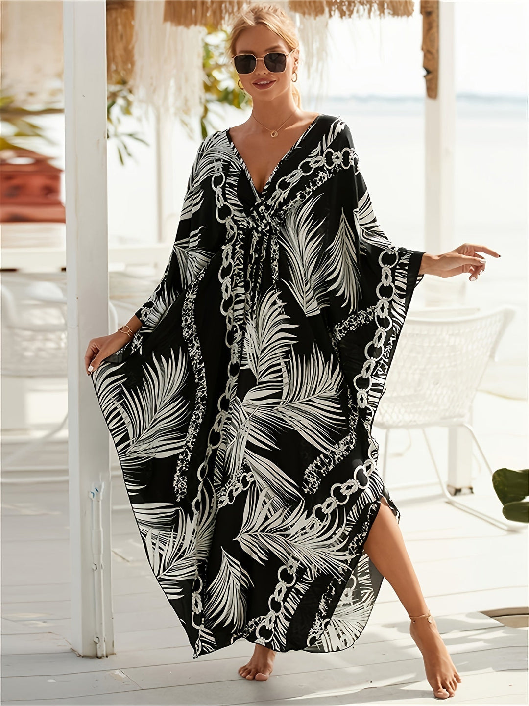 Tropical Chain Luxe Maxi Kaftan