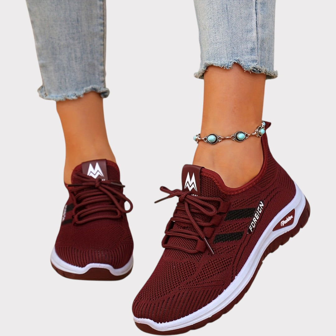 Lightweight Mesh Walking Sneakers – Plum