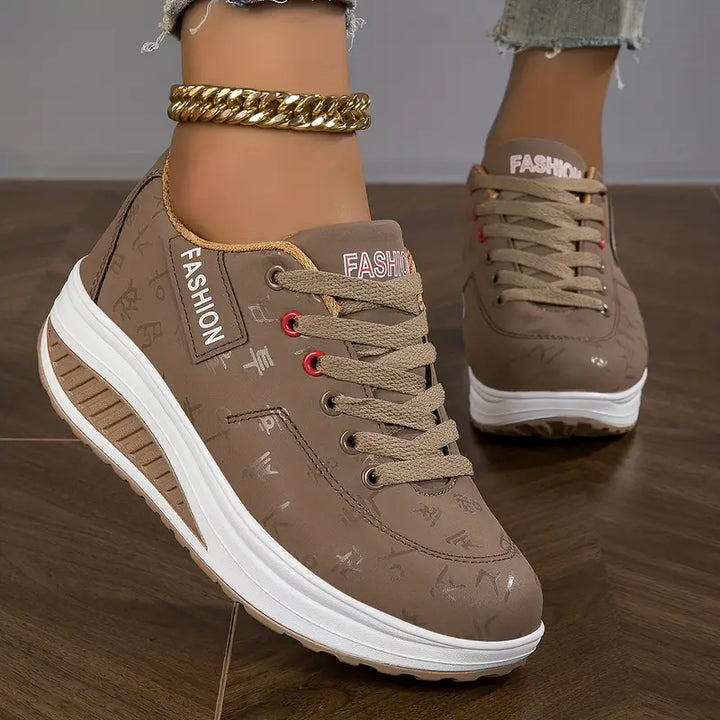 Gray & Pink Athletic Sneakers