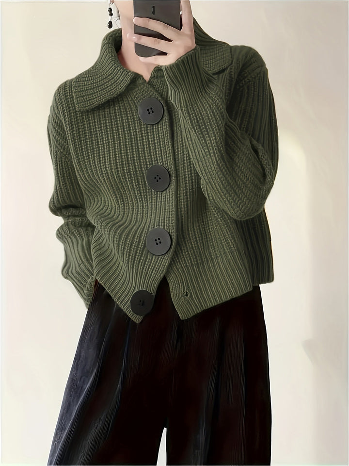 Amber Glow Chunky Button Cardigan