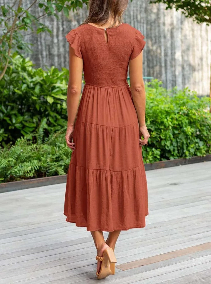 Rustic Charm Tiered Midi Dress