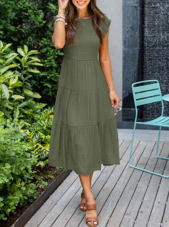 Rustic Charm Tiered Midi Dress