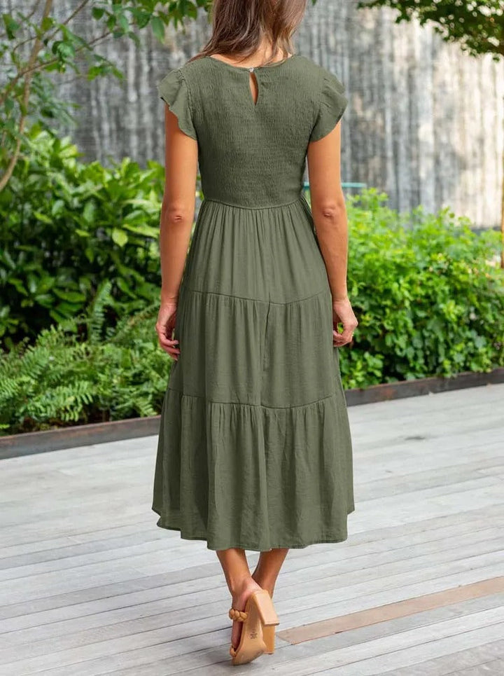 Rustic Charm Tiered Midi Dress