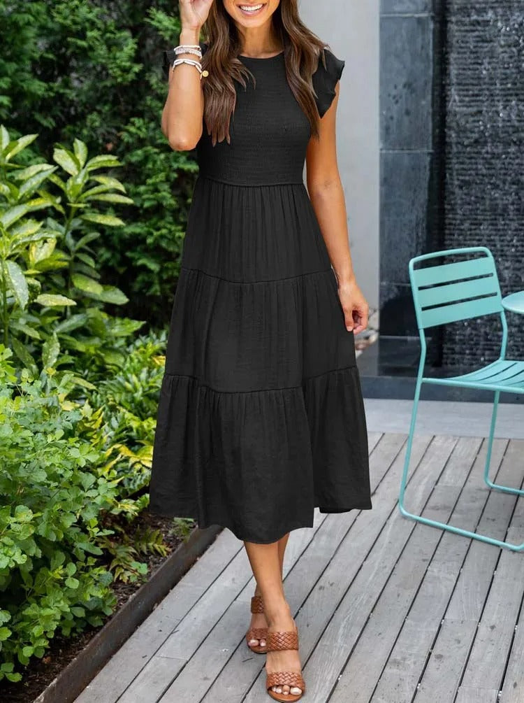 Rustic Charm Tiered Midi Dress