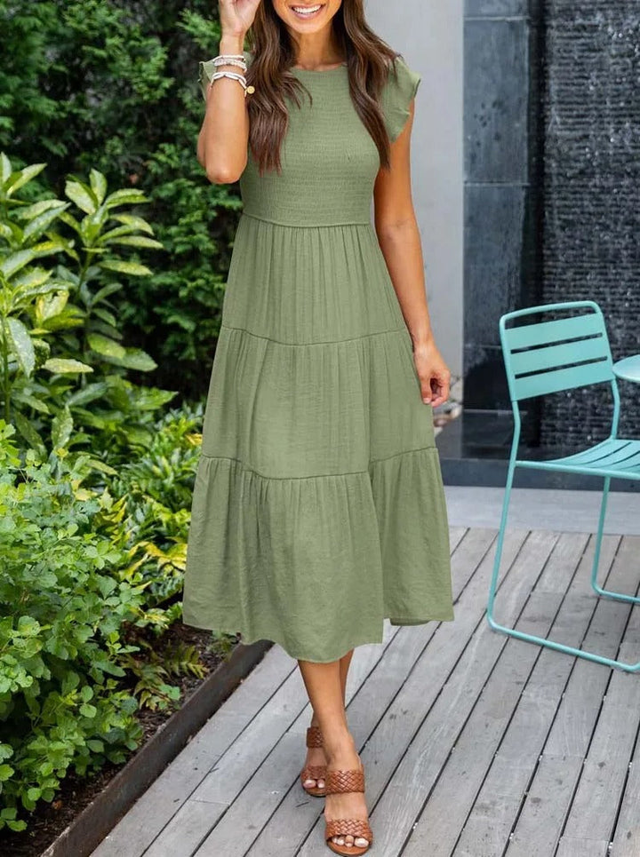 Rustic Charm Tiered Midi Dress