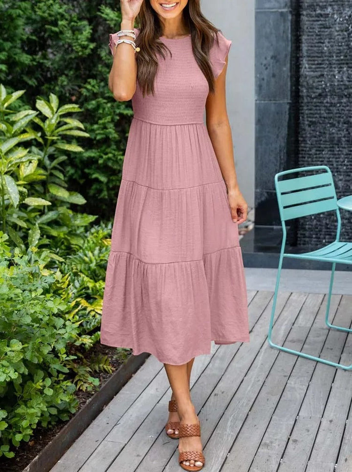 Rustic Charm Tiered Midi Dress