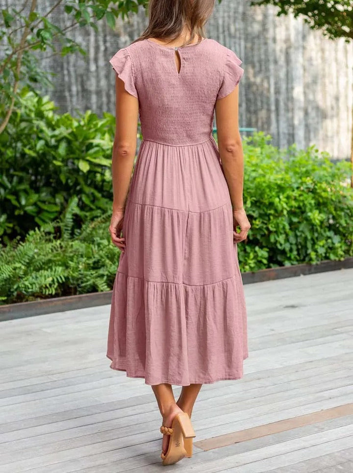 Rustic Charm Tiered Midi Dress