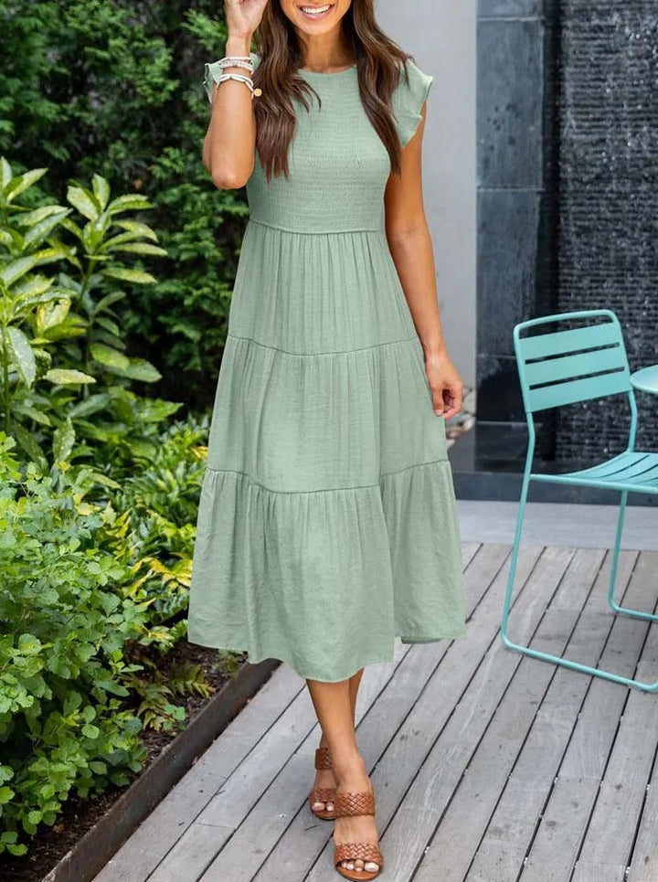 Rustic Charm Tiered Midi Dress