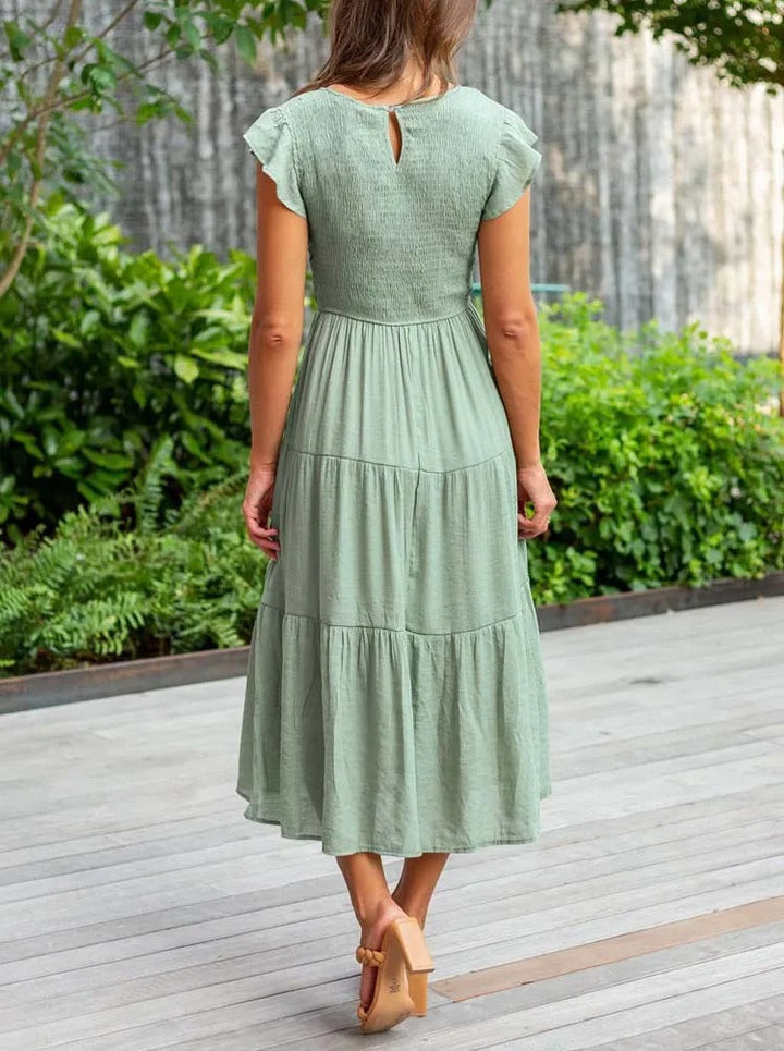 Rustic Charm Tiered Midi Dress