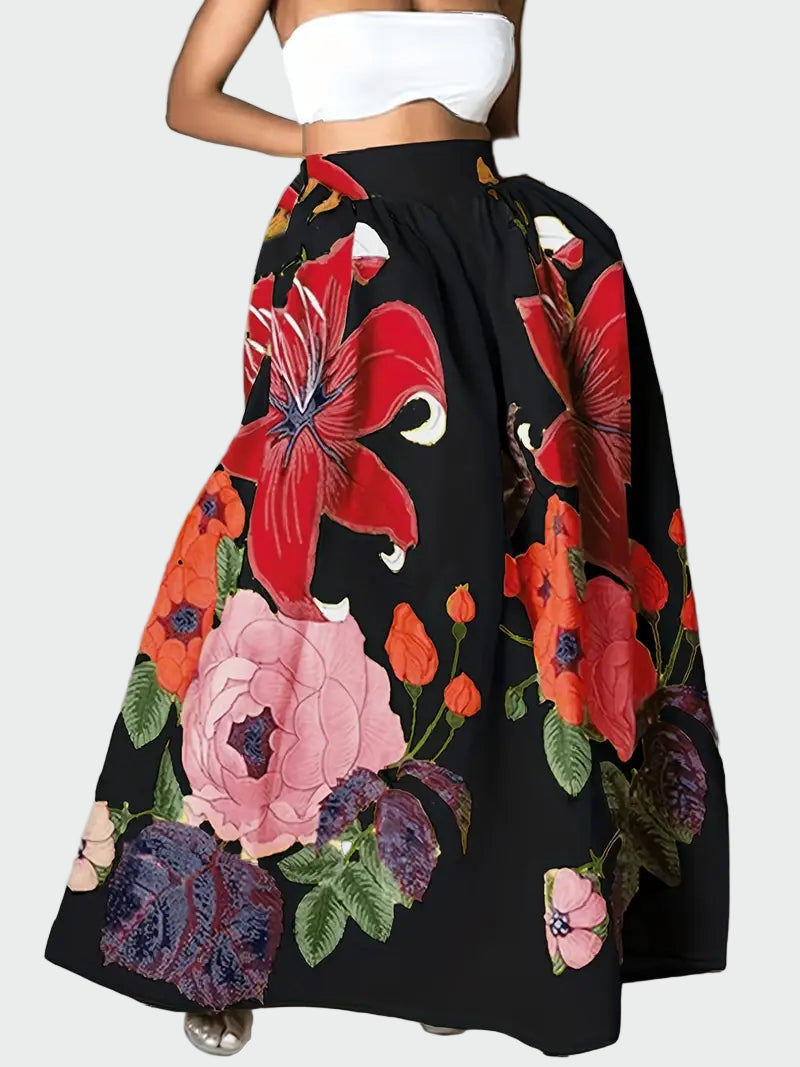 Bold Floral Maxi Skirt