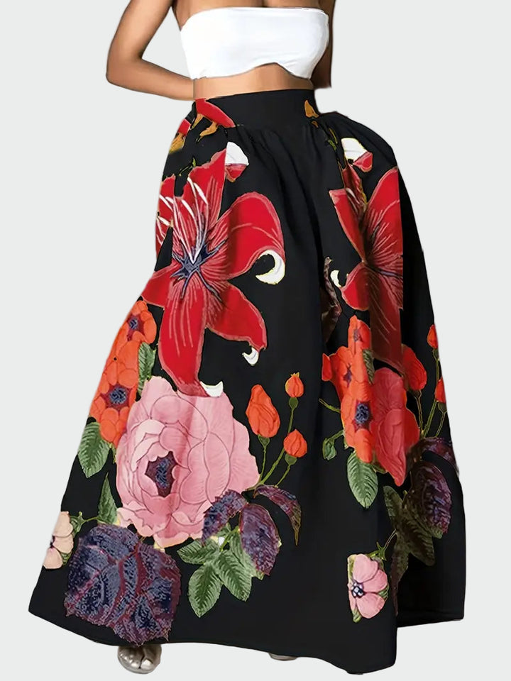 Bold Floral Maxi Skirt