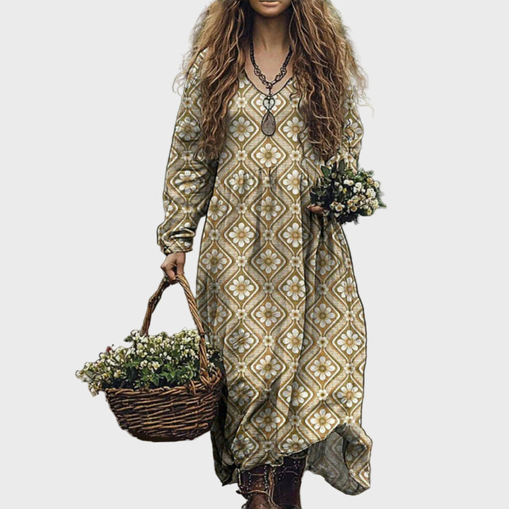 Woodland Bloom Bohemian Maxi Dress