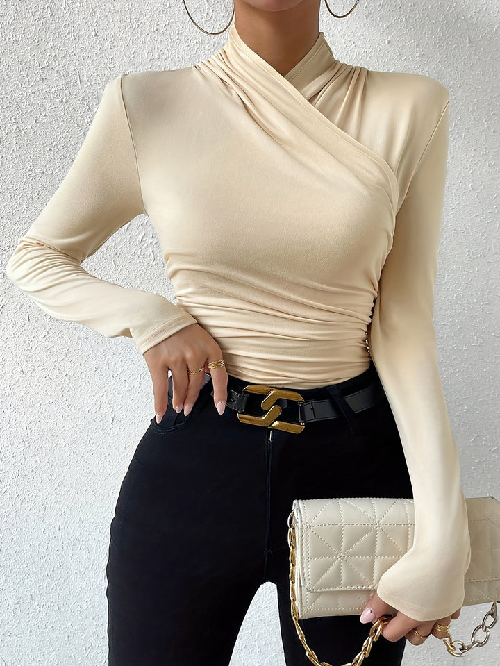Champagne Elegance Wrap Top