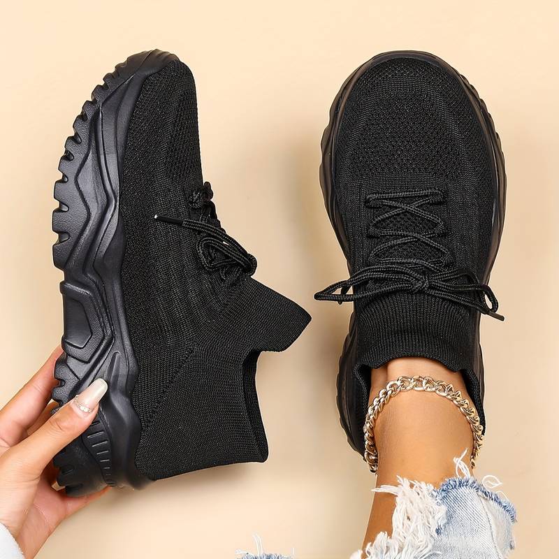 All-White Chunky Knit Sneakers
