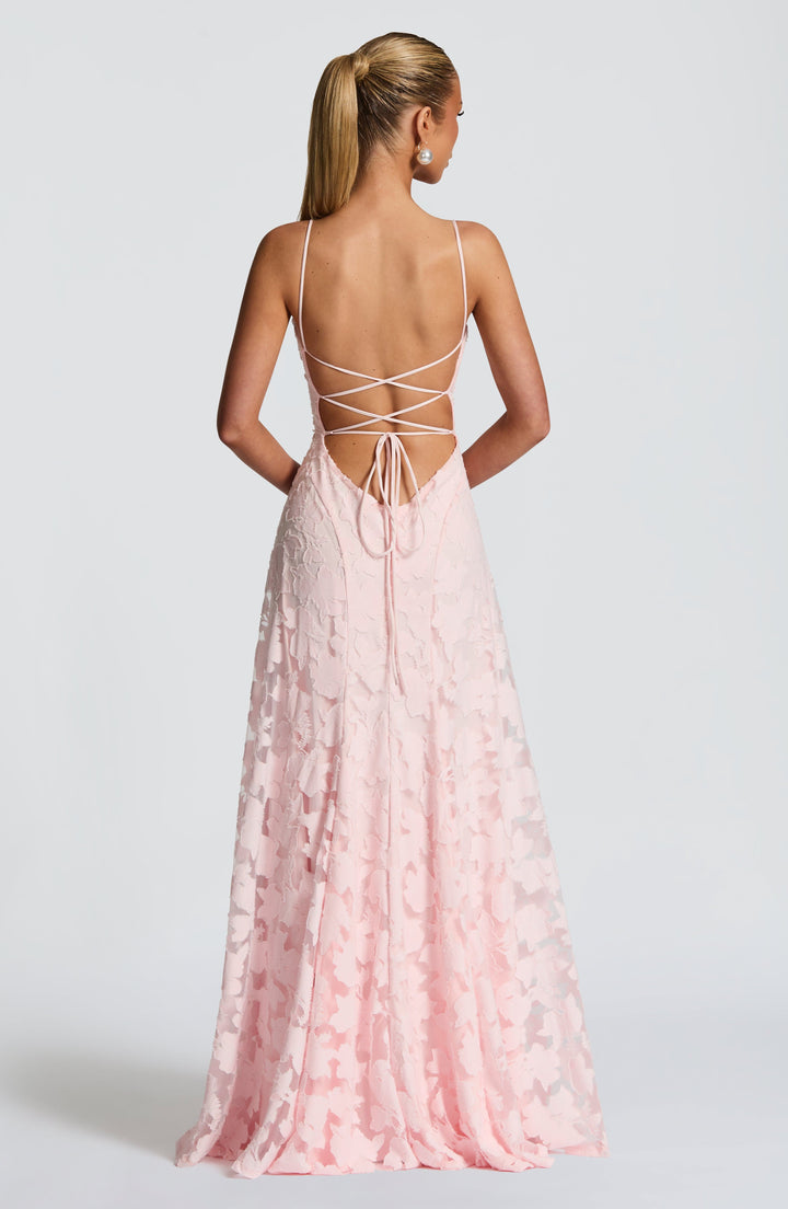 Blush Petal Elegance Maxi Dress