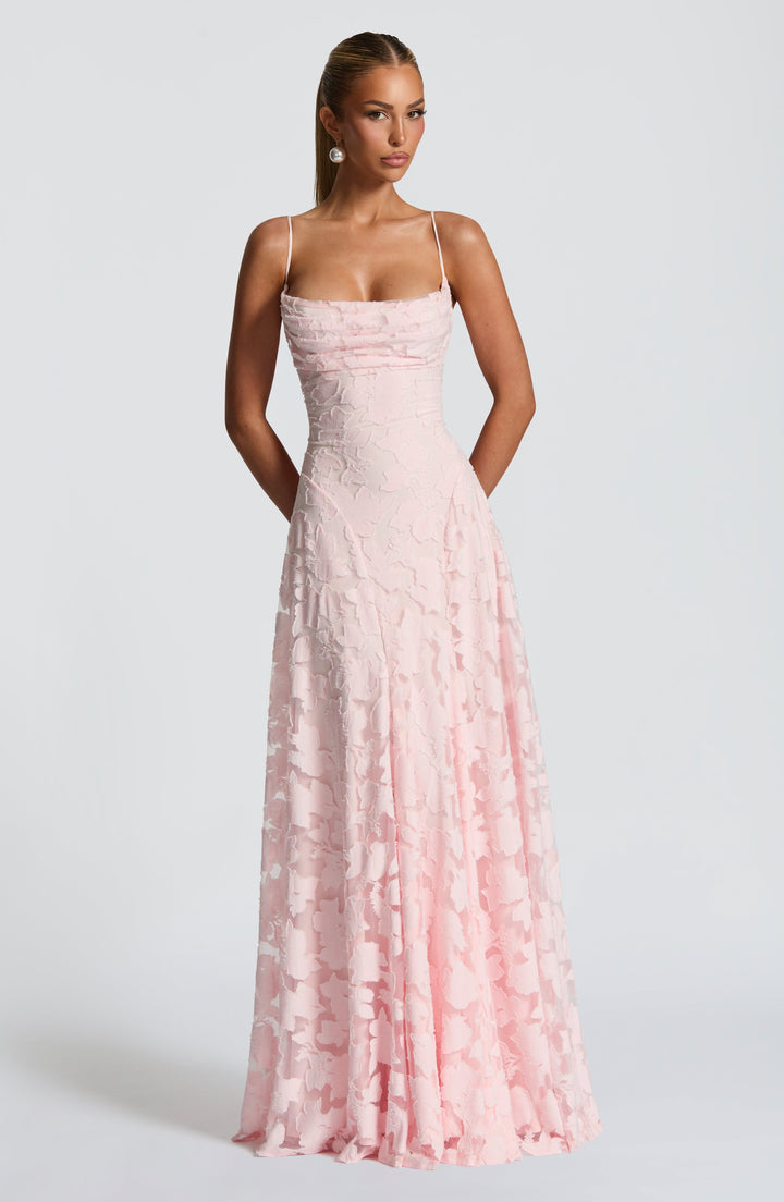 Blush Petal Elegance Maxi Dress
