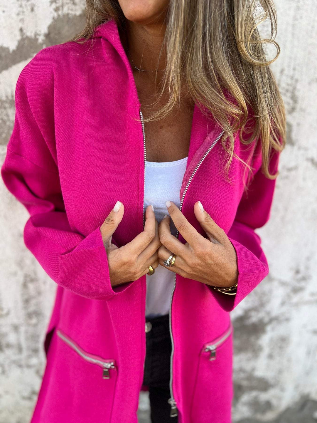 Camel Chic Longline Hoodie Cardigan