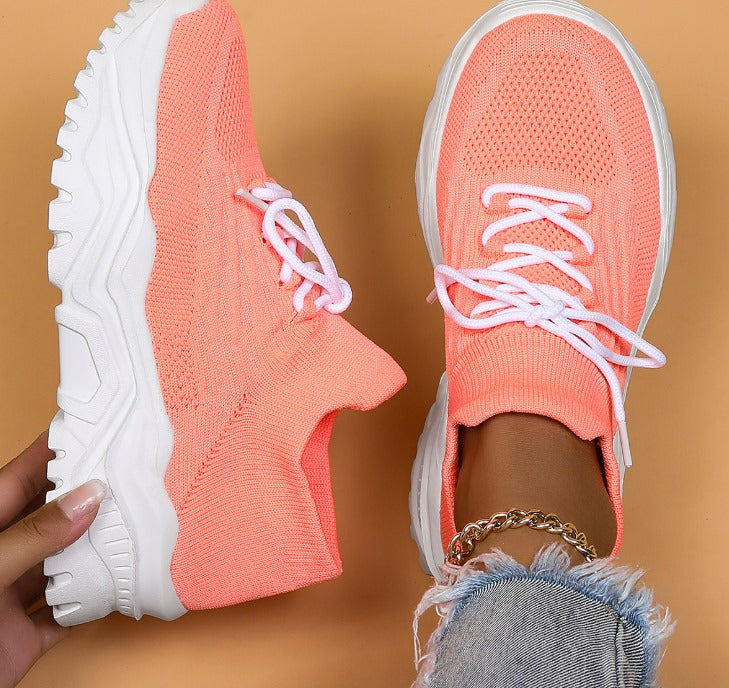 All-White Chunky Knit Sneakers