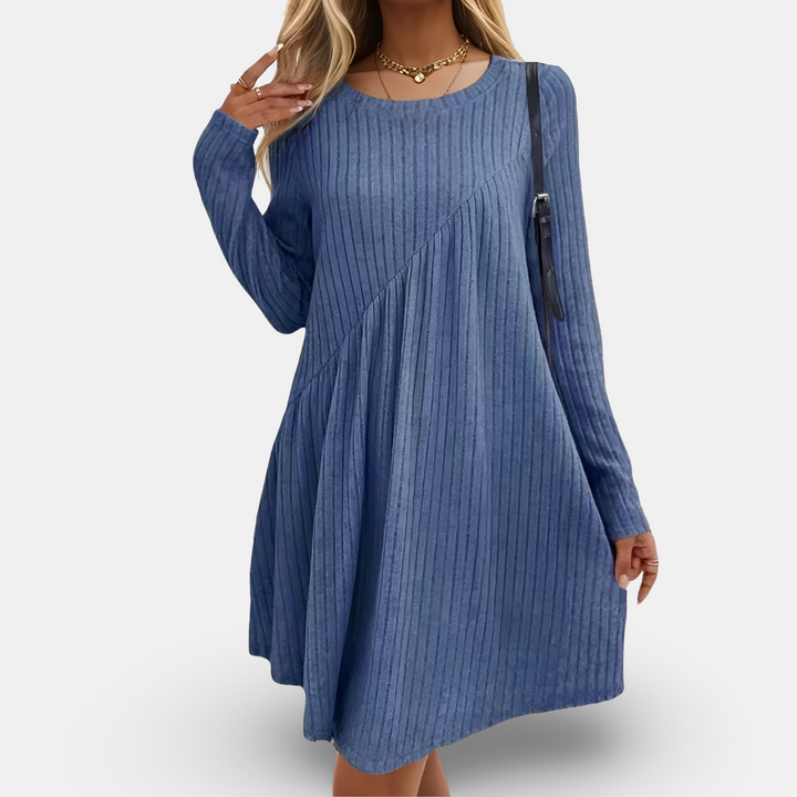 Cozy Ribbed A-Line Sweater Dress