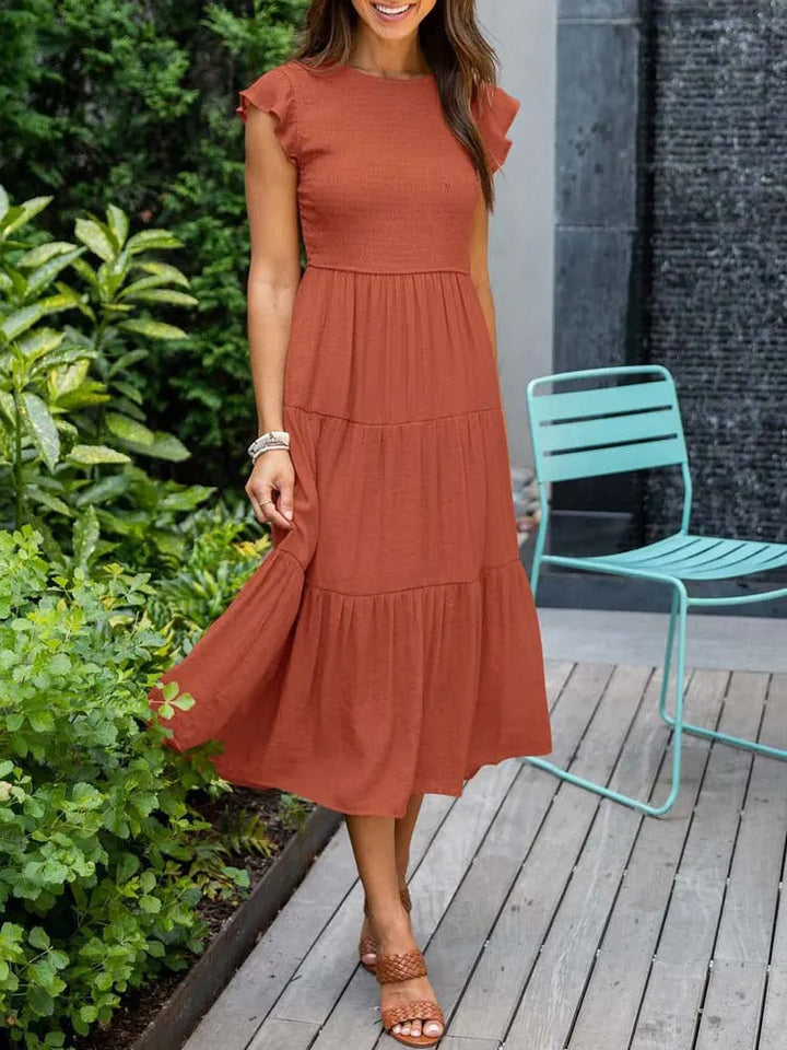 Rustic Charm Tiered Midi Dress
