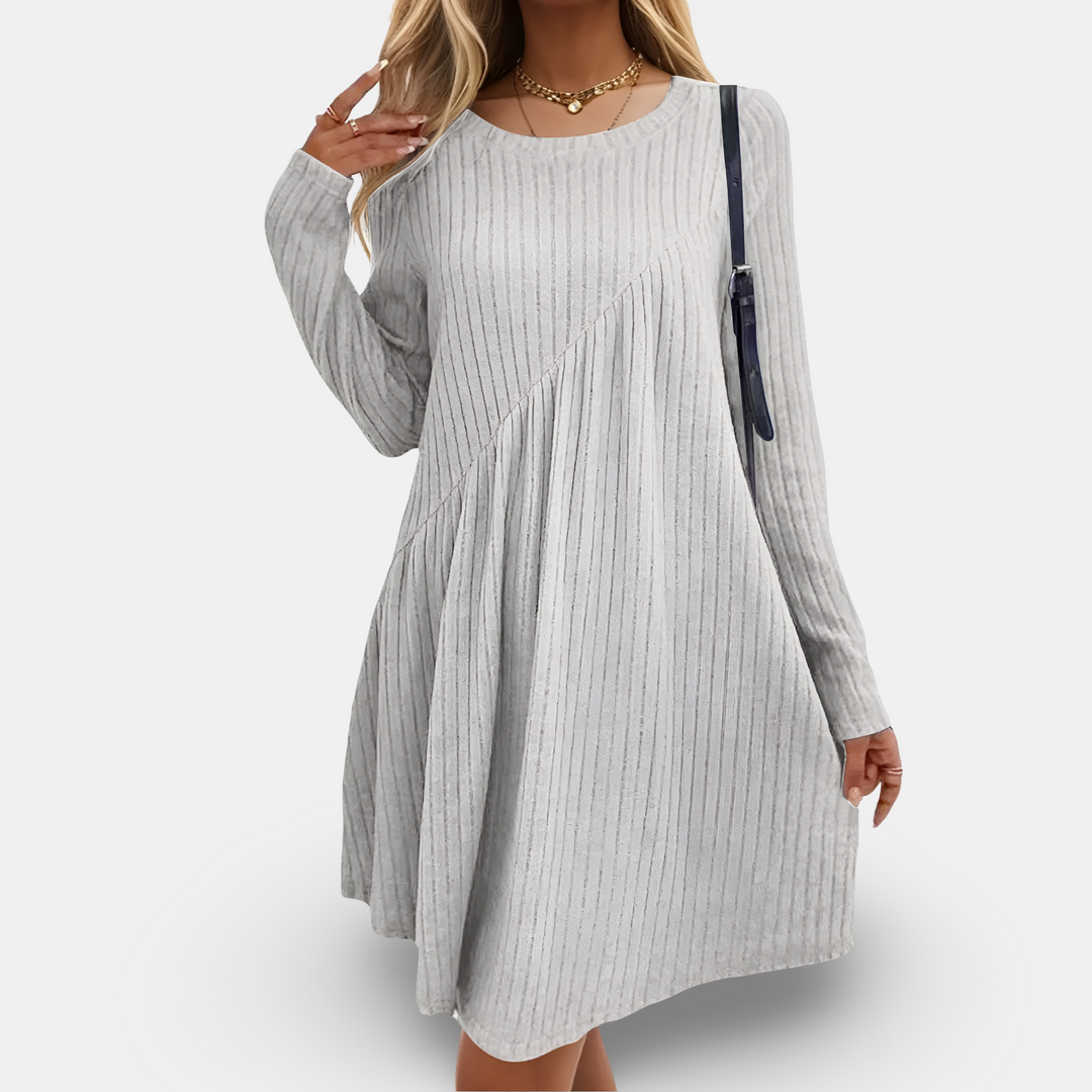 Cozy Ribbed A-Line Sweater Dress