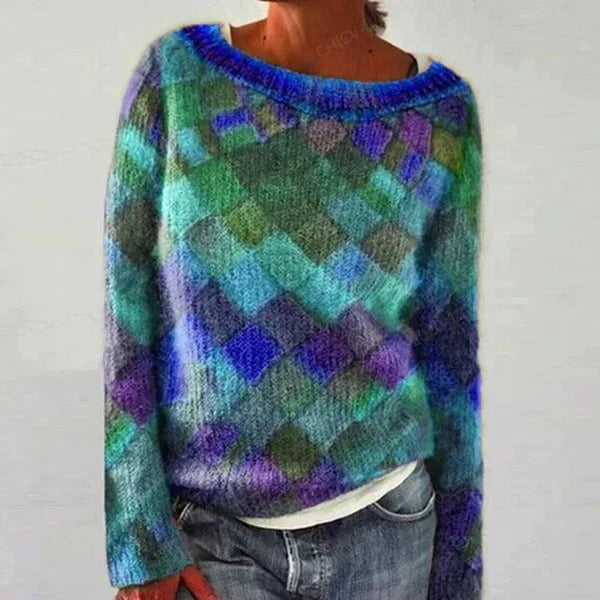 Aurora Patchwork Knit Sweater