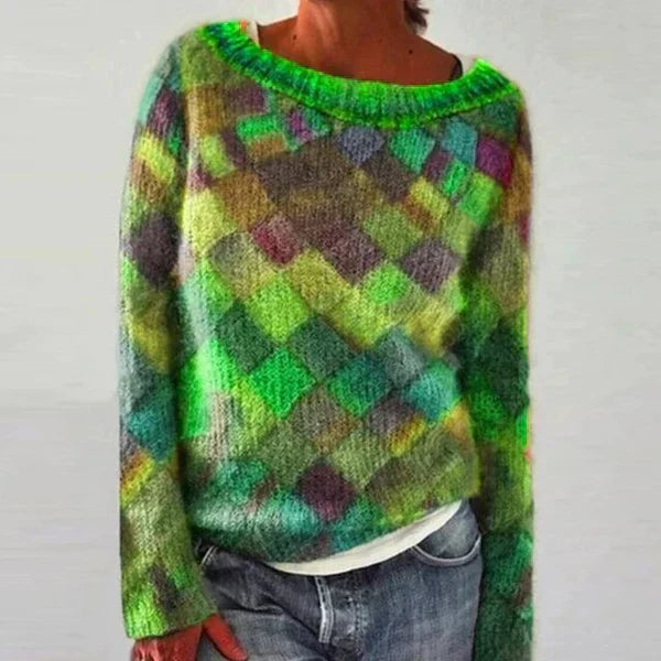 Aurora Patchwork Knit Sweater