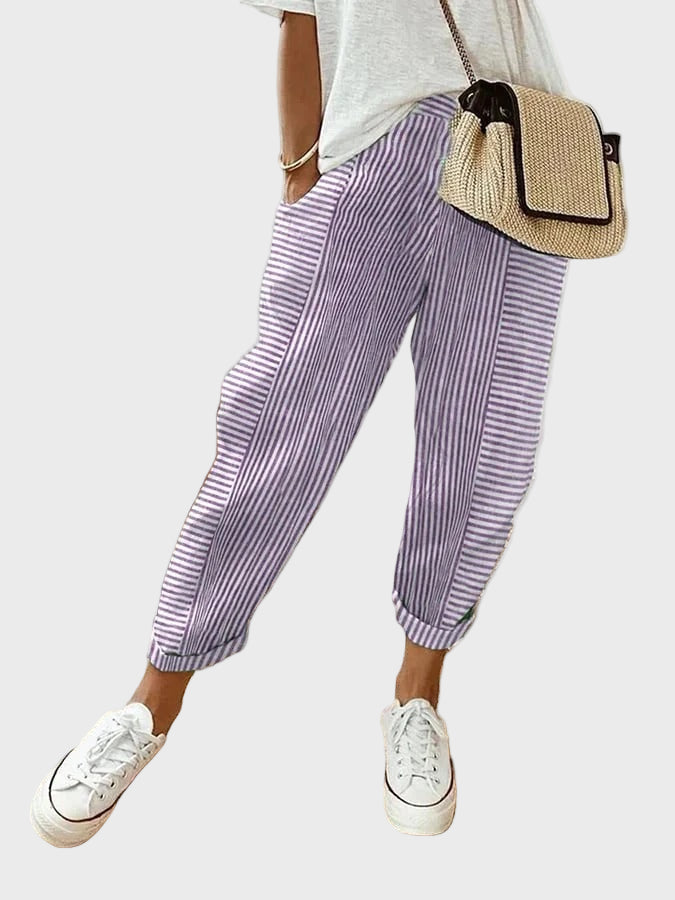 Casual Striped Jogger Pants
