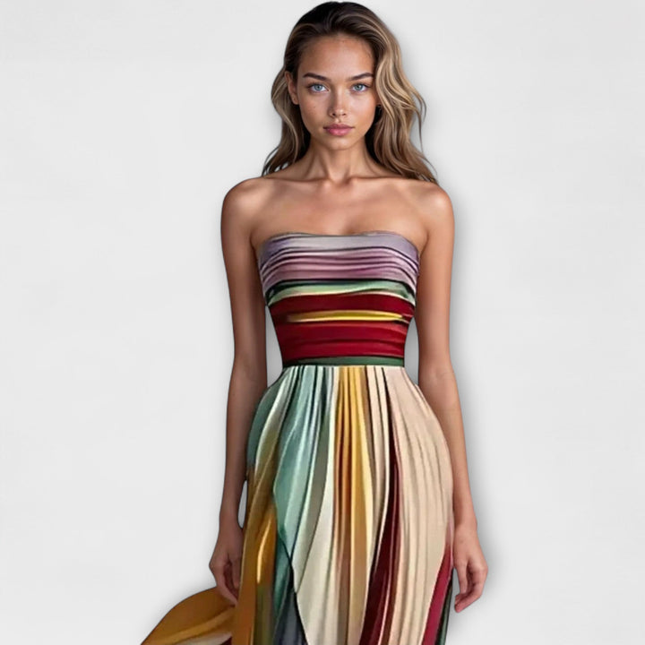 Sunset Breeze Pleated Maxi Dress