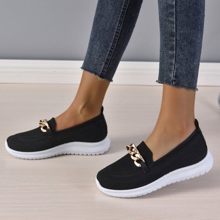 Chic Chain Accent Slip-Ons