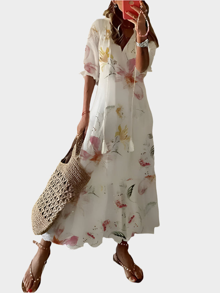 Vintage Dress with V-Neckline