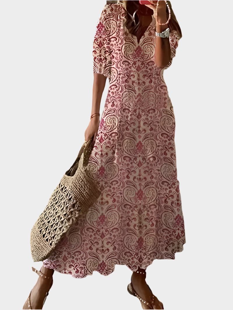 Vintage Dress with V-Neckline